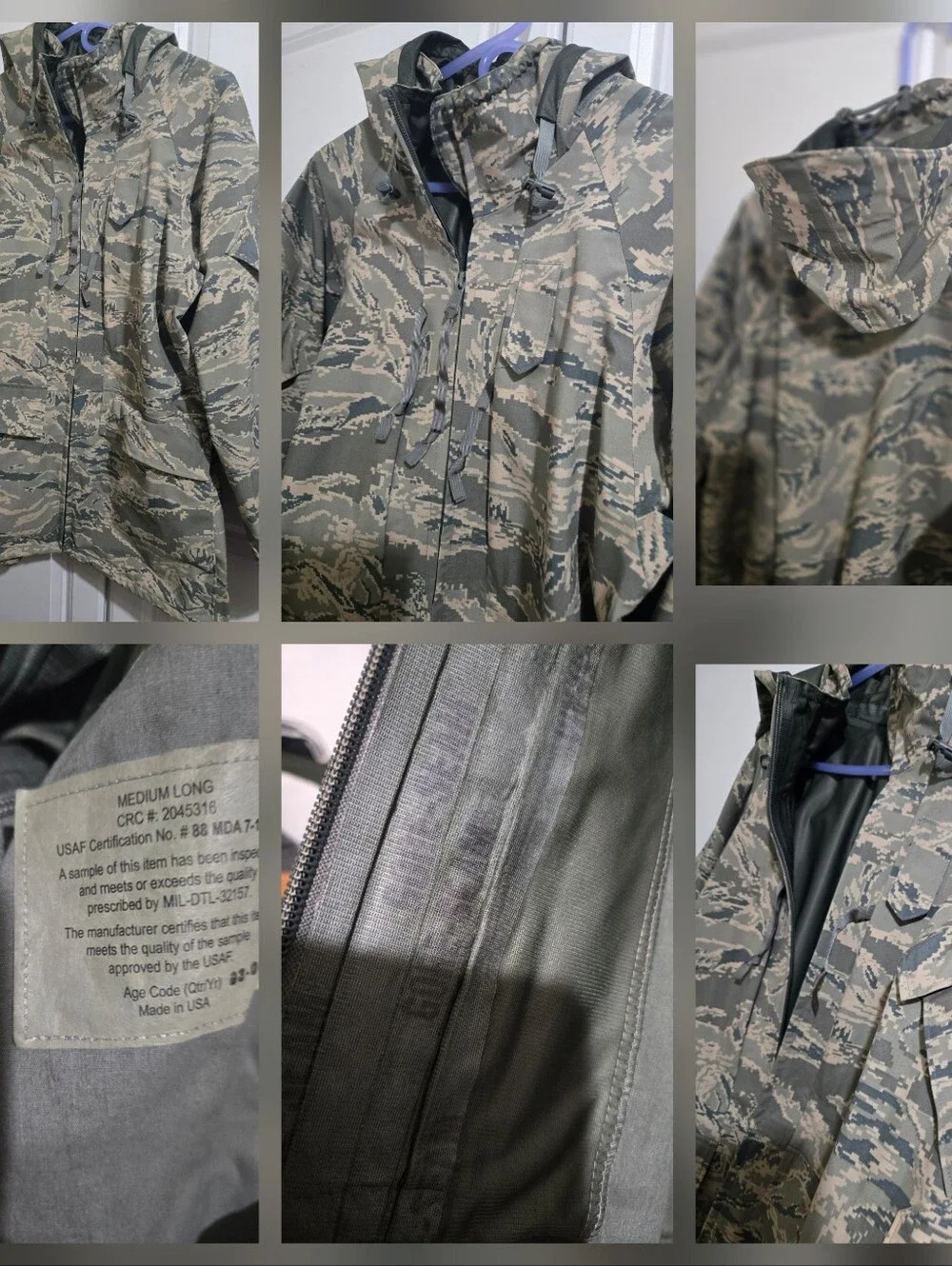 US MILITARY AIR FORCE TIGER STRIPE AIRMAN BATTLE UNIFORM CAMOUFLAGE COMBAT JACKT
